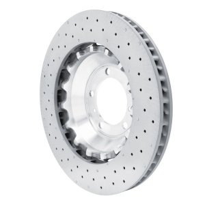 Porsche 911 Brake Rotor (1) - Front - R1 Concepts - Drilled Carbon Alloy GeoMET - `10-`11